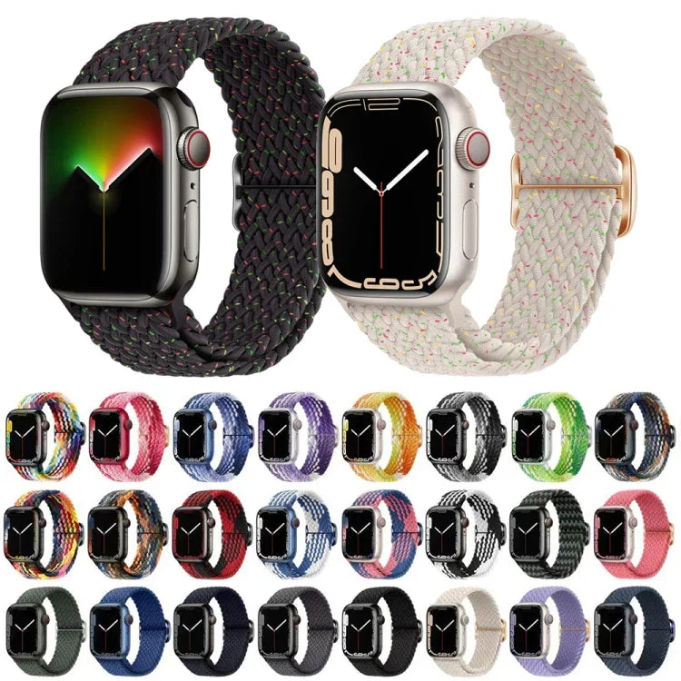 سوار ساعة مضفر من النايلون مع إبزيم، لساعات Apple Watch Ultra 49 مم / السلسلة 8 و 7 45 مم / SE 2 و 6 و SE و 5 و 4 44 مم / 3 و 2 و 1 42 مم