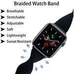 سوار ساعة مضفر من النايلون مع إبزيم، لساعات Apple Watch Ultra 49 مم / السلسلة 8 و 7 45 مم / SE 2 و 6 و SE و 5 و 4 44 مم / 3 و 2 و 1 42 مم