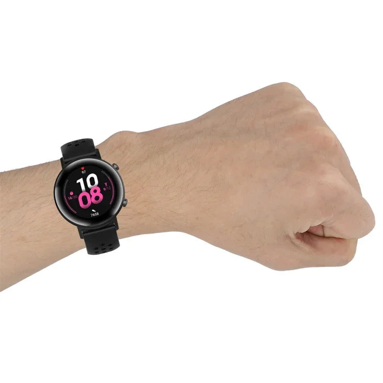 سوار ساعة رياضي بلون صلب بمشبك مقاس 20mm، لساعة هواوي GT2 مقاس 42MM، لساعة جالاكسي أكتيف2 / أكتيف