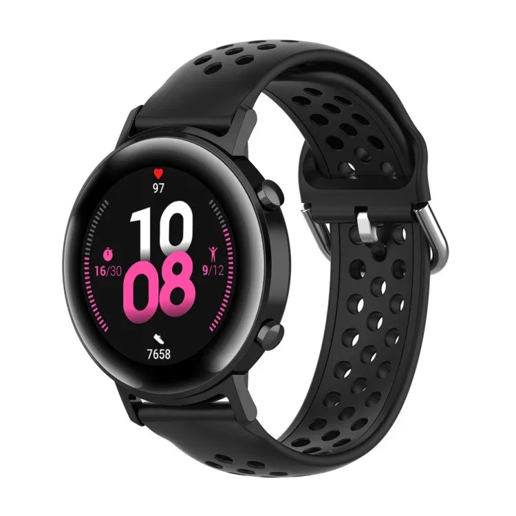 سوار ساعة رياضي بلون صلب بمشبك مقاس 20mm، لساعة هواوي GT2 مقاس 42MM، لساعة جالاكسي أكتيف2 / أكتيف