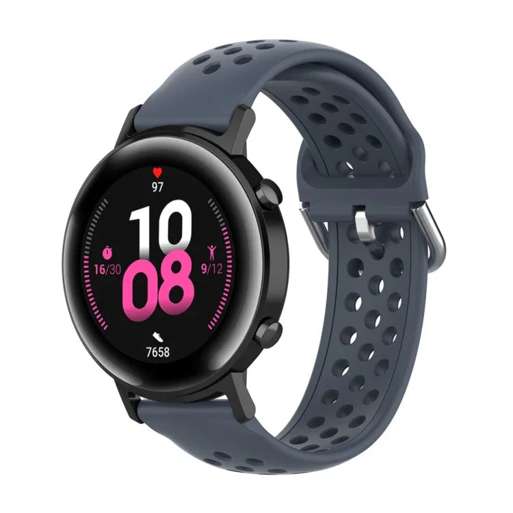 سوار ساعة رياضي بلون صلب بمشبك مقاس 20mm، لساعة هواوي GT2 مقاس 42MM، لساعة جالاكسي أكتيف2 / أكتيف