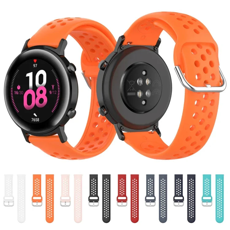 سوار ساعة رياضي بلون صلب بمشبك مقاس 20mm، لساعة هواوي GT2 مقاس 42MM، لساعة جالاكسي أكتيف2 / أكتيف