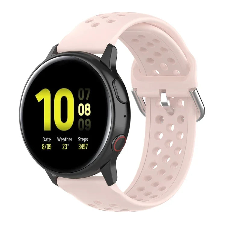 سوار ساعة رياضي بلون صلب بمشبك مقاس 20mm، لساعة هواوي GT2 مقاس 42MM، لساعة جالاكسي أكتيف2 / أكتيف