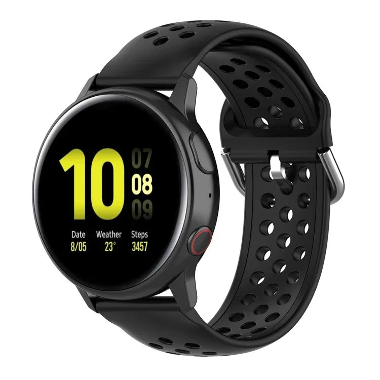 سوار ساعة رياضي بلون صلب بمشبك مقاس 20mm، لساعة هواوي GT2 مقاس 42MM، لساعة جالاكسي أكتيف2 / أكتيف