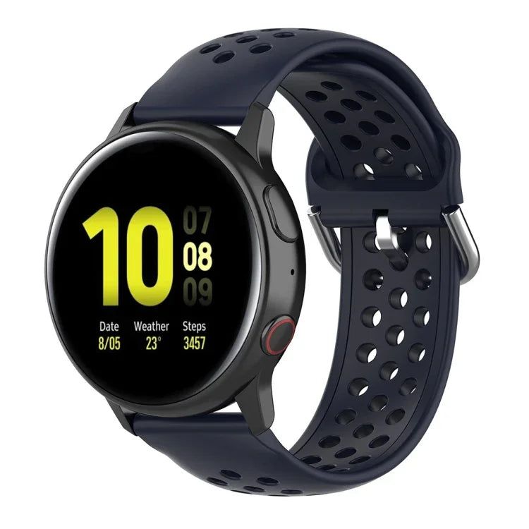 سوار ساعة رياضي بلون صلب بمشبك مقاس 20mm، لساعة هواوي GT2 مقاس 42MM، لساعة جالاكسي أكتيف2 / أكتيف