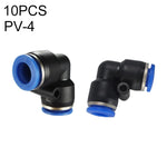 موصل هوائي بلاستيكي سريع زاوية 10 قطع من LAIZE، PV-4، PV-6، PV-8، PV-10، PV-12، PV-14، PV-16