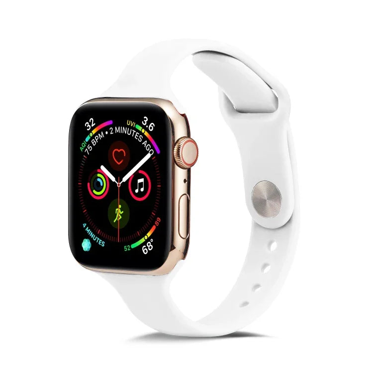 سوار ساعة رفيع بديل من السيليكون، لسلسلة Apple Watch 5/4 مقاس 44مم و 3/2/1 مقاس 42مم، ولسلسلة Apple Watch 5/4 مقاس 40مم و 3/2/1 مقاس 38مم