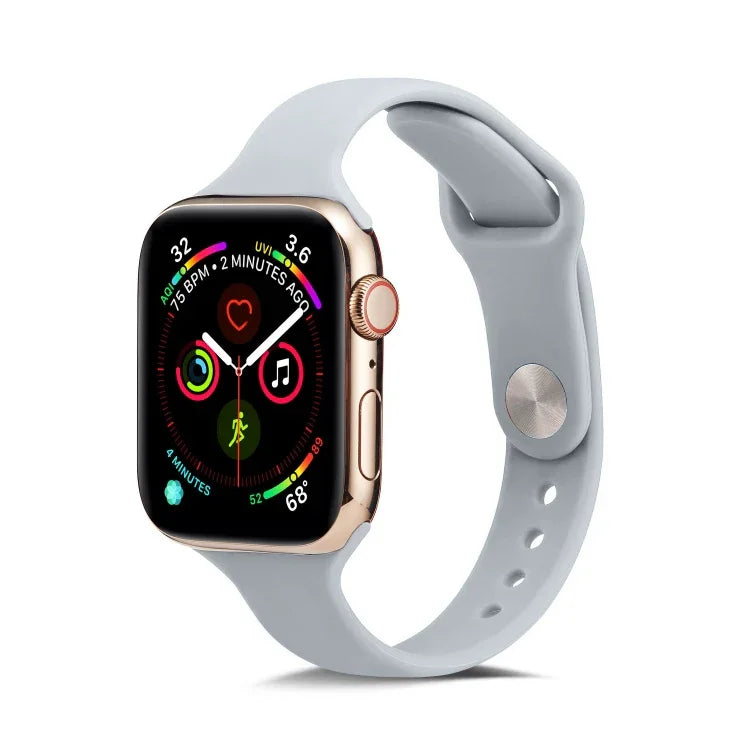 سوار ساعة رفيع بديل من السيليكون، لسلسلة Apple Watch 5/4 مقاس 44مم و 3/2/1 مقاس 42مم، ولسلسلة Apple Watch 5/4 مقاس 40مم و 3/2/1 مقاس 38مم