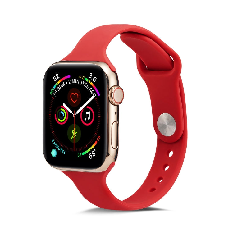 سوار ساعة رفيع بديل من السيليكون، لسلسلة Apple Watch 5/4 مقاس 44مم و 3/2/1 مقاس 42مم، ولسلسلة Apple Watch 5/4 مقاس 40مم و 3/2/1 مقاس 38مم