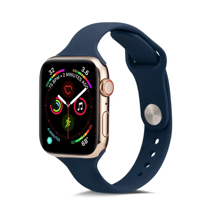سوار ساعة رفيع بديل من السيليكون، لسلسلة Apple Watch 5/4 مقاس 44مم و 3/2/1 مقاس 42مم، ولسلسلة Apple Watch 5/4 مقاس 40مم و 3/2/1 مقاس 38مم