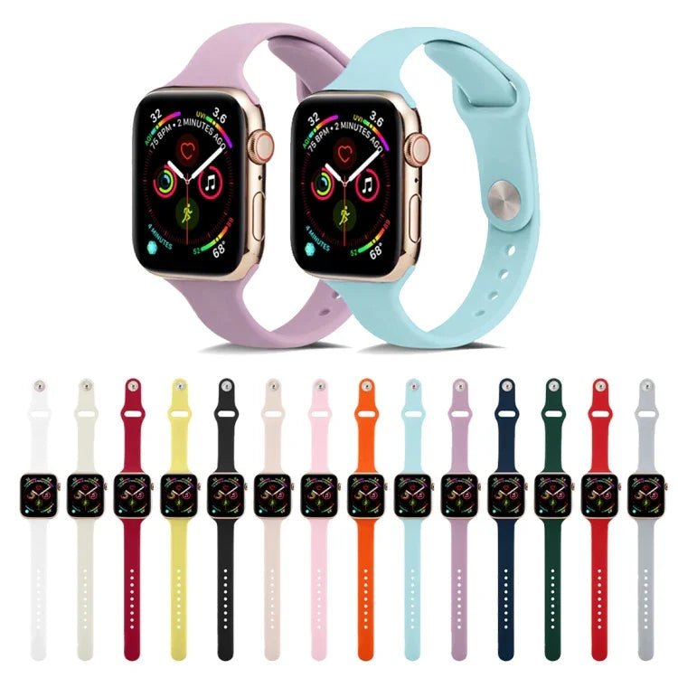 سوار ساعة رفيع بديل من السيليكون، لسلسلة Apple Watch 5/4 مقاس 44مم و 3/2/1 مقاس 42مم، ولسلسلة Apple Watch 5/4 مقاس 40مم و 3/2/1 مقاس 38مم