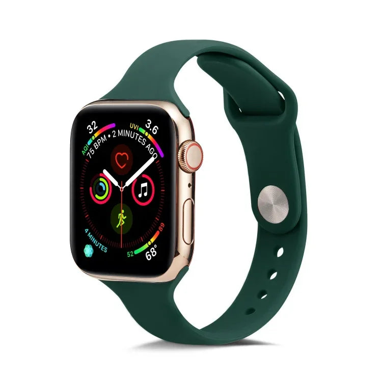 سوار ساعة رفيع بديل من السيليكون، لسلسلة Apple Watch 5/4 مقاس 44مم و 3/2/1 مقاس 42مم، ولسلسلة Apple Watch 5/4 مقاس 40مم و 3/2/1 مقاس 38مم