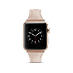 سوار ساعة رفيع بديل من الجلد، لسلسلة Apple Watch 5/4 مقاس 44مم و 3/2/1 مقاس 42مم، ولسلسلة Apple Watch 5/4 مقاس 40مم و 3/2/1 مقاس 38مم