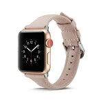 سوار ساعة رفيع بديل من الجلد، لسلسلة Apple Watch 5/4 مقاس 44مم و 3/2/1 مقاس 42مم، ولسلسلة Apple Watch 5/4 مقاس 40مم و 3/2/1 مقاس 38مم