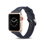 سوار ساعة رفيع بديل من الجلد، لسلسلة Apple Watch 5/4 مقاس 44مم و 3/2/1 مقاس 42مم، ولسلسلة Apple Watch 5/4 مقاس 40مم و 3/2/1 مقاس 38مم