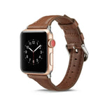 سوار ساعة رفيع بديل من الجلد، لسلسلة Apple Watch 5/4 مقاس 44مم و 3/2/1 مقاس 42مم، ولسلسلة Apple Watch 5/4 مقاس 40مم و 3/2/1 مقاس 38مم
