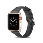 سوار ساعة رفيع بديل من الجلد، لسلسلة Apple Watch 5/4 مقاس 44مم و 3/2/1 مقاس 42مم، ولسلسلة Apple Watch 5/4 مقاس 40مم و 3/2/1 مقاس 38مم