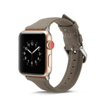 سوار ساعة رفيع بديل من الجلد، لسلسلة Apple Watch 5/4 مقاس 44مم و 3/2/1 مقاس 42مم، ولسلسلة Apple Watch 5/4 مقاس 40مم و 3/2/1 مقاس 38مم