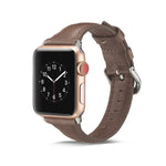 سوار ساعة رفيع بديل من الجلد، لسلسلة Apple Watch 5/4 مقاس 44مم و 3/2/1 مقاس 42مم، ولسلسلة Apple Watch 5/4 مقاس 40مم و 3/2/1 مقاس 38مم
