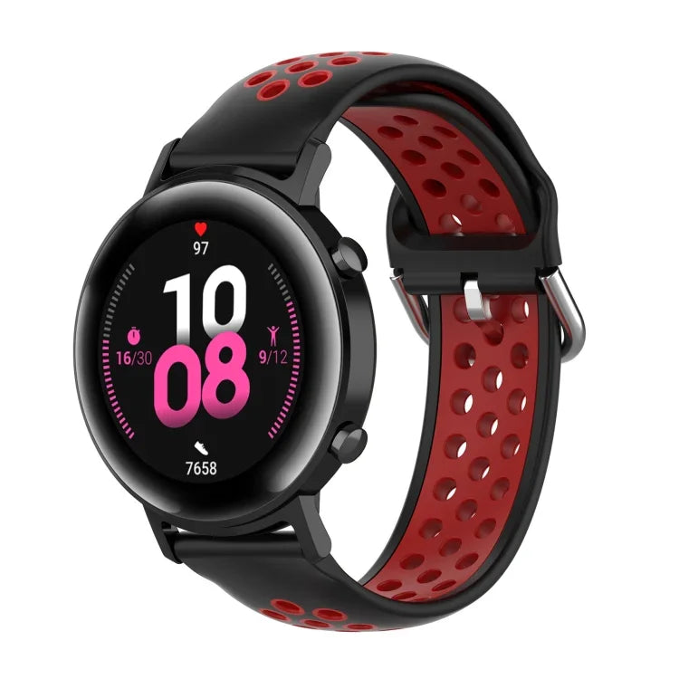 سوار ساعة رياضي بمشبك بلونين مقاس 20mm، لساعة هواوي GT2 مقاس 42MM، لساعة جالاكسي أكتيف2 / أكتيف