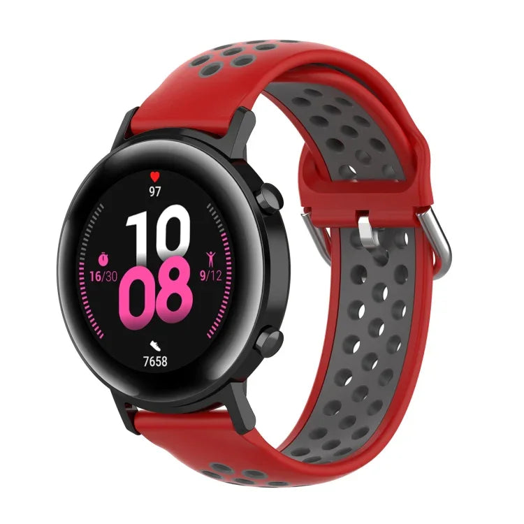 سوار ساعة رياضي بمشبك بلونين مقاس 20mm، لساعة هواوي GT2 مقاس 42MM، لساعة جالاكسي أكتيف2 / أكتيف