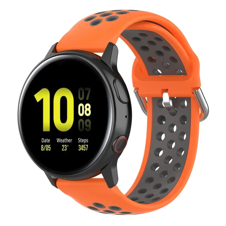 سوار ساعة رياضي بمشبك بلونين مقاس 20mm، لساعة هواوي GT2 مقاس 42MM، لساعة جالاكسي أكتيف2 / أكتيف