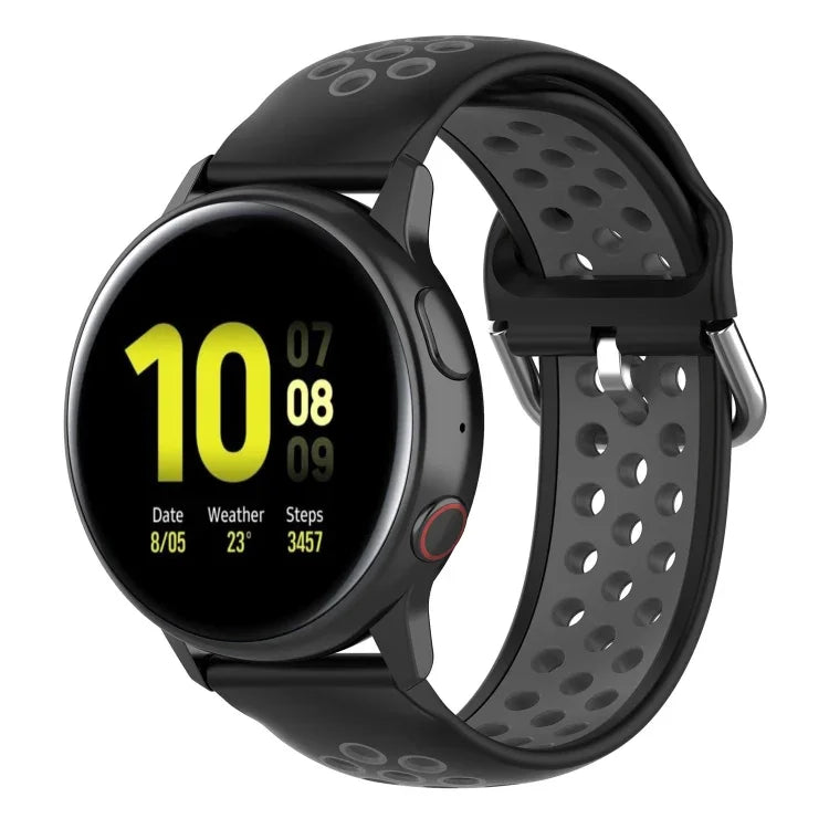 سوار ساعة رياضي بمشبك بلونين مقاس 20mm، لساعة هواوي GT2 مقاس 42MM، لساعة جالاكسي أكتيف2 / أكتيف