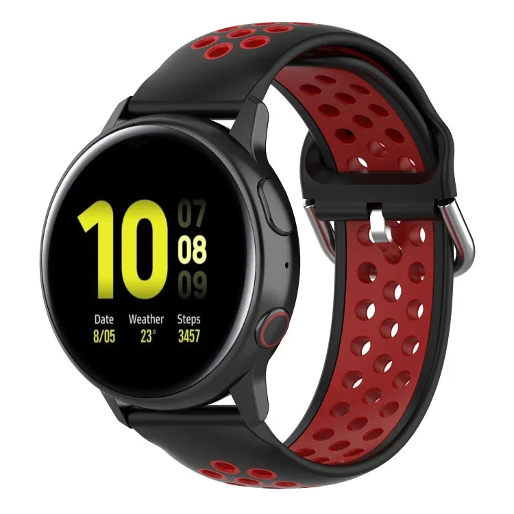 سوار ساعة رياضي بمشبك بلونين مقاس 20mm، لساعة هواوي GT2 مقاس 42MM، لساعة جالاكسي أكتيف2 / أكتيف