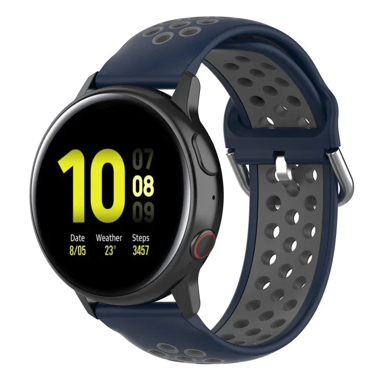 سوار ساعة رياضي بمشبك بلونين مقاس 20mm، لساعة هواوي GT2 مقاس 42MM، لساعة جالاكسي أكتيف2 / أكتيف