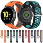 سوار ساعة رياضي بمشبك بلونين مقاس 20mm، لساعة هواوي GT2 مقاس 42MM، لساعة جالاكسي أكتيف2 / أكتيف
