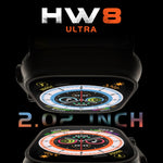 HW8 Ultra ساعة ذكية بشاشة TFT بحجم 2.02 بوصة، مقاومة للماء بمعيار IP67، تدعم مراقبة معدل ضربات القلب ونسبة الأكسجين في الدم / أوضاع رياضية متعددة