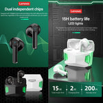 سماعة أذن ألعاب رياضية لاسلكية Lenovo GM5 TWS مقاومة للماء مع تقليل الضوضاء وميكروفون، GM5