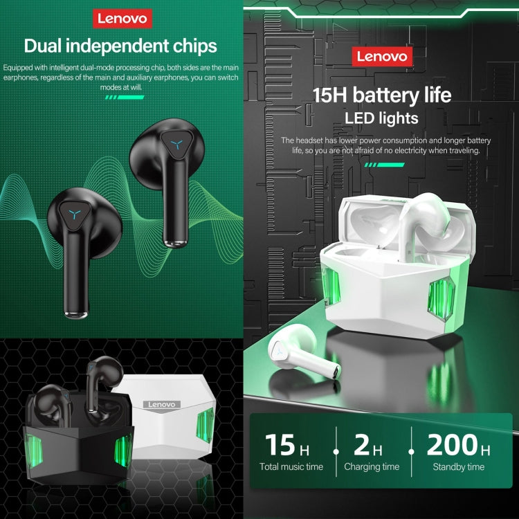 سماعة أذن ألعاب رياضية لاسلكية Lenovo GM5 TWS مقاومة للماء مع تقليل الضوضاء وميكروفون، GM5