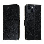 Sun Mandala Embossing Leather Phone Case, For iPhone 14 / 13, For iPhone 14 Plus, For iPhone 14 Pro, For iPhone 14 Pro Max