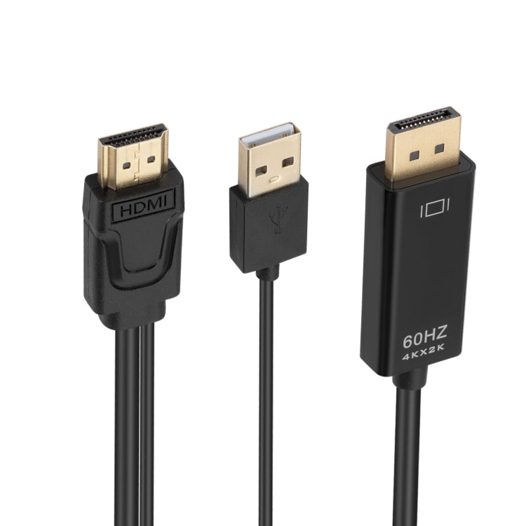 كابل محول من HDMI إلى USB + DisplayPort مع مزود طاقة، الطول: 1.8م، 180سم