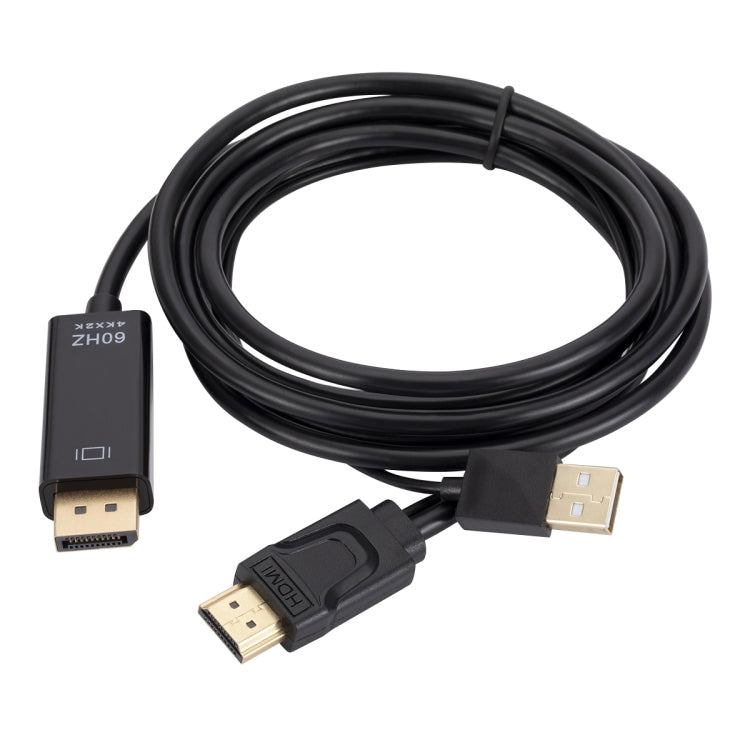 كابل محول من HDMI إلى USB + DisplayPort مع مزود طاقة، الطول: 1.8م، 180سم