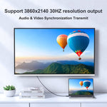كابل محول من HDMI إلى USB + DisplayPort مع مزود طاقة، الطول: 1.8م، 180سم