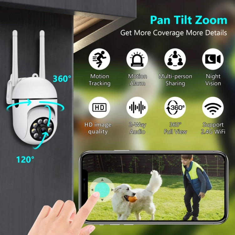 A7 كاميرا مراقبة ذكية لاسلكية واي فاي بدقة 1080P HD تدعم الرؤية الليلية / صوت ثنائي الاتجاه، بدون ذاكرة، مع ذاكرة 16 جيجابايت