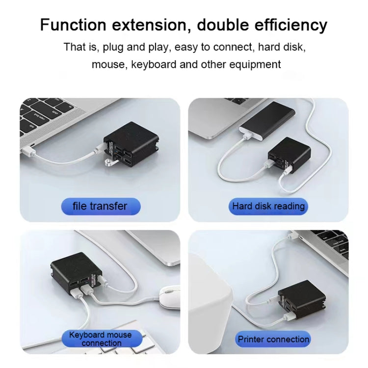 شاحن PD بمنفذ USB-C / Type-C بقوة 65 واط + موزع USB بأربعة منافذ X83، قابس أمريكي