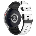 لساعات Samsung Galaxy Watch5 مقاس 44 مم / 40 مم، سوار ساعة من الجلد السيليكوني مع إبزيم أسود، S، L