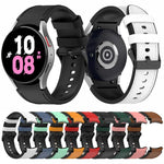 لساعات Samsung Galaxy Watch5 مقاس 44 مم / 40 مم، سوار ساعة من الجلد السيليكوني مع إبزيم أسود، S، L