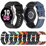لساعات Samsung Galaxy Watch5 مقاس 44 مم / 40 مم، سوار ساعة من الجلد السيليكوني مع إبزيم فضي، S، L
