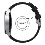 لساعات Samsung Galaxy Watch5 مقاس 44 مم / 40 مم، سوار ساعة من الجلد السيليكوني مع إبزيم فضي، S، L