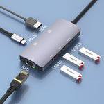 محطة إرساء محمولة متعددة الوظائف Onten OTN-UC910 من USB-C / Type-C، OTN-UC910