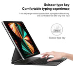 غطاء جلد مع لوحة مفاتيح بلوتوث ولوحة لمس، لجهاز iPad Air 5 / 4 بحجم 10.9 بوصة، لجهاز iPad Pro 11 بوصة 2021/2020/2018، لجهاز iPad Pro 12.9 بوصة 2021/2020/2018