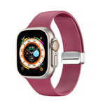 سوار ساعة سيليكون بمشبك قابل للطي، لساعات آبل ألترا 49مم، لساعات آبل السلسلة 8&7 45مم / SE 2&6&SE&5&4 44مم / 3&2&1 42مم