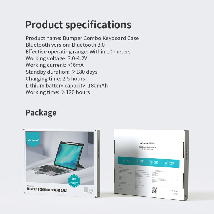 غطاء لوحة مفاتيح Nillkin Bumper Combo، لجهاز iPad Pro 12.9 2020 / 2021