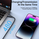 كابل بيانات شحن سريع JOYROOM 20W Type-C إلى 8 دبابيس من سلسلة Surpass، 0.25 متر، 1.2 متر