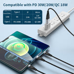 كابل شحن سريع وبيانات ADC-008 100 واط USB/Type-C إلى Type-C + 8 دبابيس + Micro USB، من اثنين إلى ثلاثة، متوافق بالكامل، 1.2 متر، 2 متر