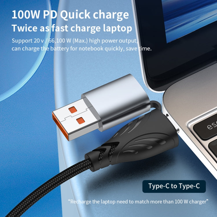 كابل شحن سريع وبيانات ADC-008 100 واط USB/Type-C إلى Type-C + 8 دبابيس + Micro USB، من اثنين إلى ثلاثة، متوافق بالكامل، 1.2 متر، 2 متر